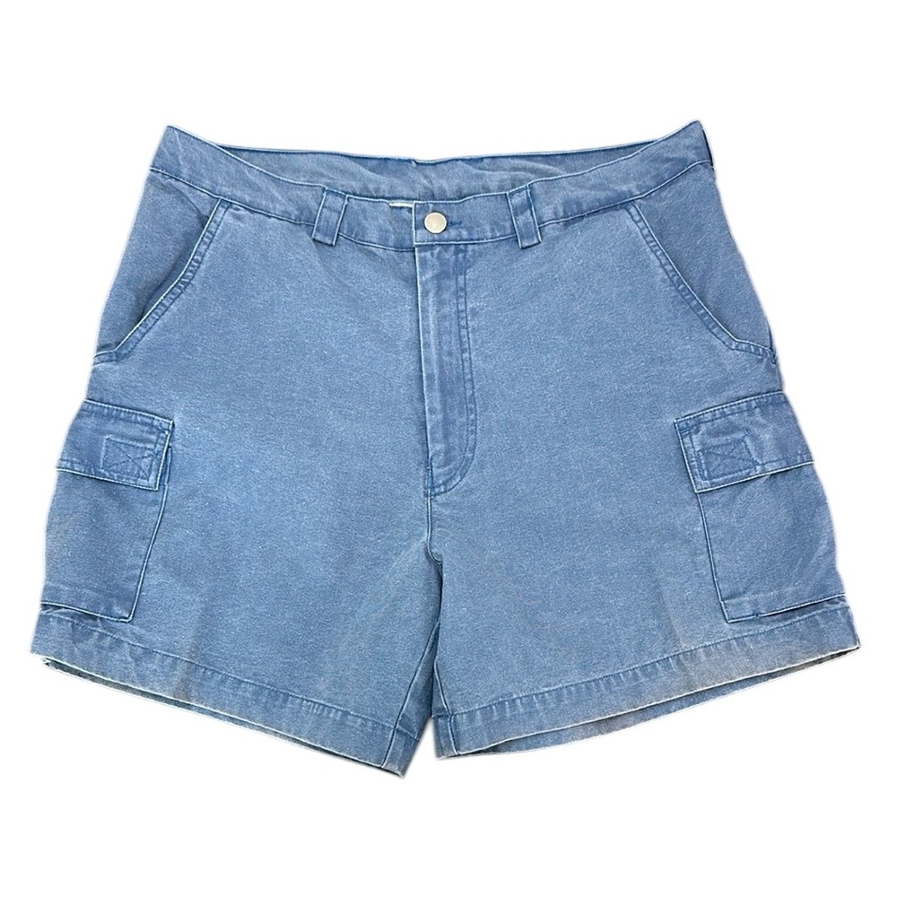 Outdoor Tech Sportif USA Steel Blue Cotton Cargo Shorts 34 Hiking Camping Casual